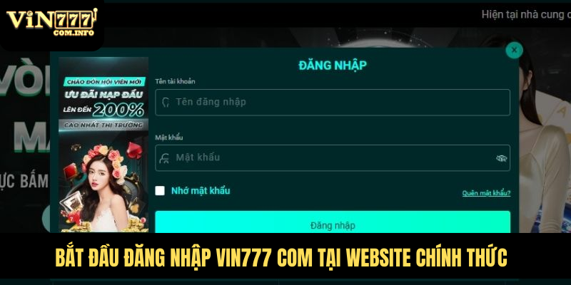 Cách Đơn Giản Để Đăng Nhập VIN777 Com Cá Cược Và Chơi Game 1 Bắt đầu đăng nhập VIN777 com tại website chính thức